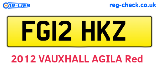 FG12HKZ are the vehicle registration plates.