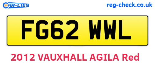 FG62WWL are the vehicle registration plates.