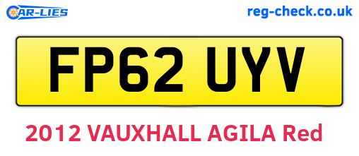 FP62UYV are the vehicle registration plates.