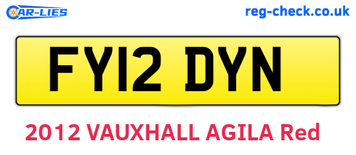 FY12DYN are the vehicle registration plates.