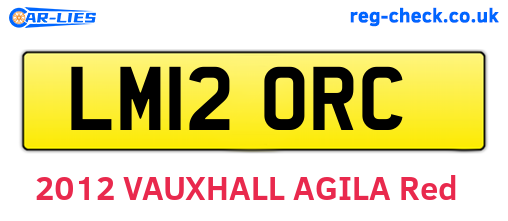 LM12ORC are the vehicle registration plates.