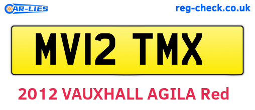 MV12TMX are the vehicle registration plates.