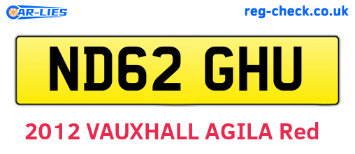 ND62GHU are the vehicle registration plates.