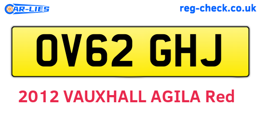 OV62GHJ are the vehicle registration plates.