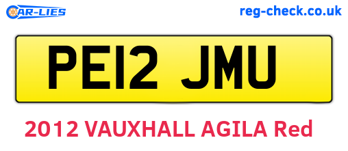 PE12JMU are the vehicle registration plates.