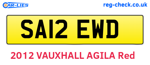 SA12EWD are the vehicle registration plates.