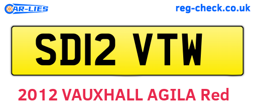 SD12VTW are the vehicle registration plates.