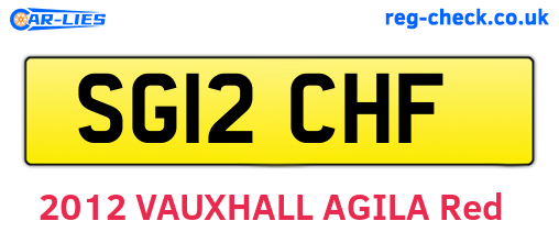 SG12CHF are the vehicle registration plates.