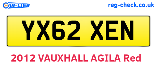 YX62XEN are the vehicle registration plates.