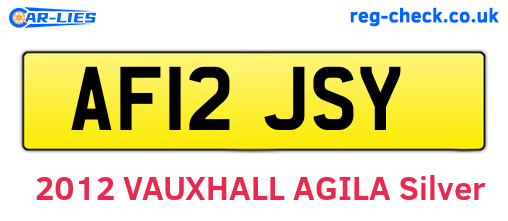 AF12JSY are the vehicle registration plates.