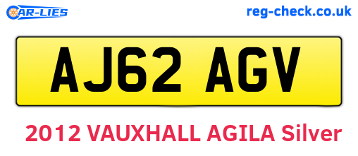 AJ62AGV are the vehicle registration plates.