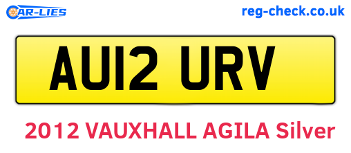 AU12URV are the vehicle registration plates.