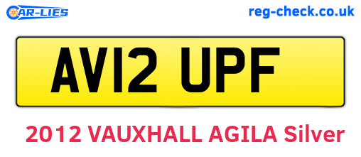 AV12UPF are the vehicle registration plates.