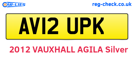 AV12UPK are the vehicle registration plates.