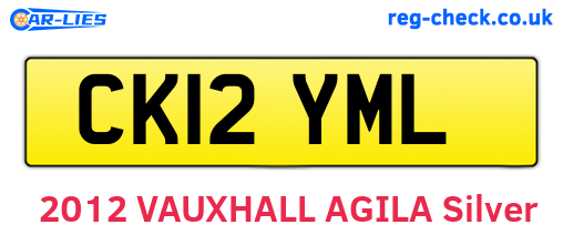 CK12YML are the vehicle registration plates.