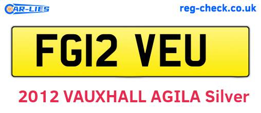 FG12VEU are the vehicle registration plates.