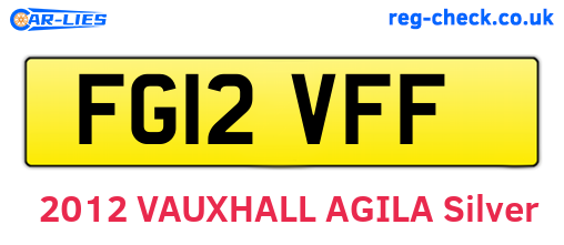 FG12VFF are the vehicle registration plates.