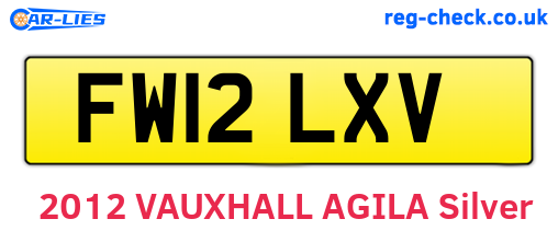 FW12LXV are the vehicle registration plates.