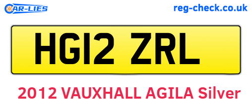 HG12ZRL are the vehicle registration plates.