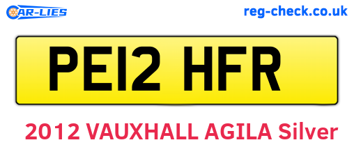 PE12HFR are the vehicle registration plates.