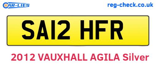 SA12HFR are the vehicle registration plates.