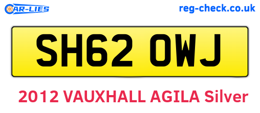 SH62OWJ are the vehicle registration plates.