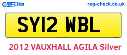 SY12WBL are the vehicle registration plates.