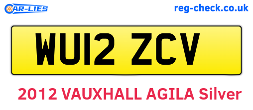WU12ZCV are the vehicle registration plates.