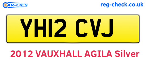 YH12CVJ are the vehicle registration plates.