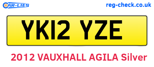 YK12YZE are the vehicle registration plates.