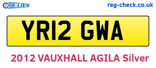 YR12GWA are the vehicle registration plates.