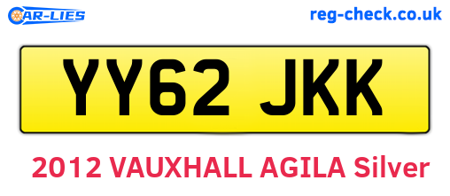 YY62JKK are the vehicle registration plates.