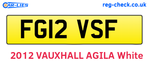 FG12VSF are the vehicle registration plates.