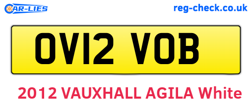 OV12VOB are the vehicle registration plates.