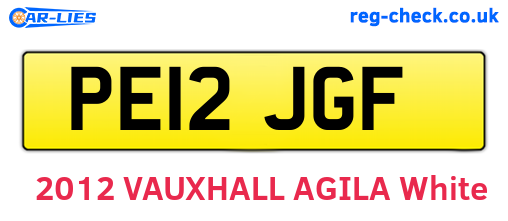 PE12JGF are the vehicle registration plates.