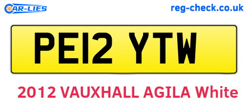 PE12YTW are the vehicle registration plates.
