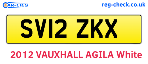 SV12ZKX are the vehicle registration plates.