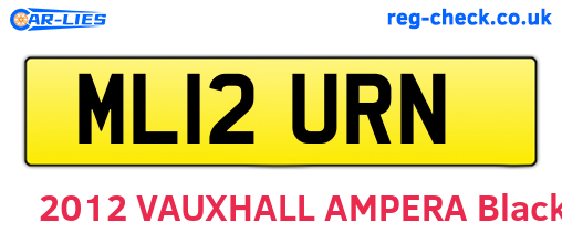 ML12URN are the vehicle registration plates.