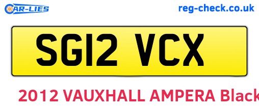 SG12VCX are the vehicle registration plates.
