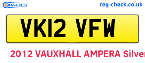 VK12VFW are the vehicle registration plates.