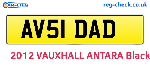 AV51DAD are the vehicle registration plates.