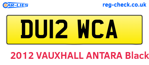 DU12WCA are the vehicle registration plates.