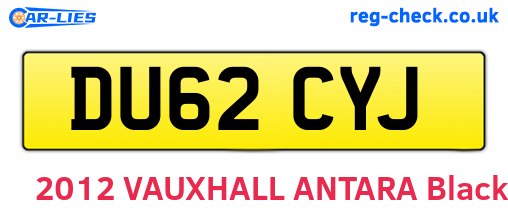 DU62CYJ are the vehicle registration plates.