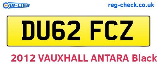 DU62FCZ are the vehicle registration plates.