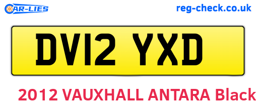 DV12YXD are the vehicle registration plates.