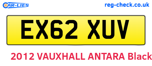 EX62XUV are the vehicle registration plates.