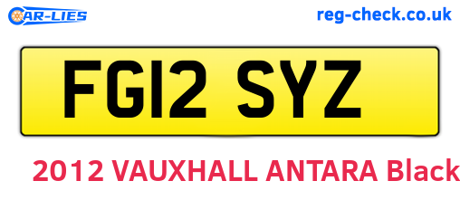 FG12SYZ are the vehicle registration plates.