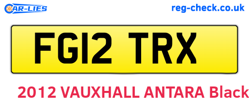 FG12TRX are the vehicle registration plates.