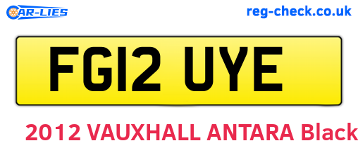 FG12UYE are the vehicle registration plates.