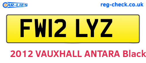 FW12LYZ are the vehicle registration plates.